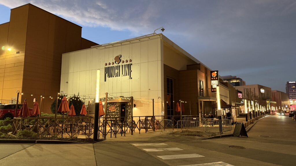 Exterior of Punchline Comedy Club in Irving, TX